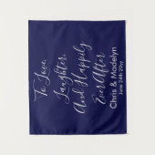 Achtergrond van marineserie en Silver Wedding Foto Wandkleed (Voorkant)