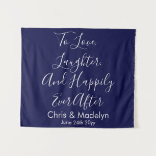 Achtergrond van marineserie en Silver Wedding Foto Wandkleed