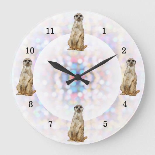 Achtergrond van Meerkat Bright Lights Grote Klok (Voorkant)