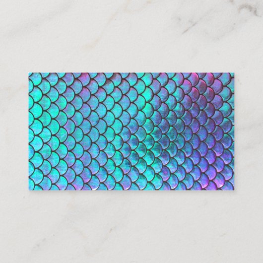 achtergrond van mermaid-schaal dank je creditcard visitekaartje (Achterkant)