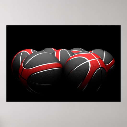 achtergrond van moderne basketbalballen poster (Voorkant)