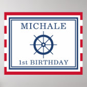 Achtergrond van Nautical Birthday Party Poster (Voorkant)