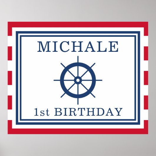 Achtergrond van Nautical Birthday Party Poster (Voorkant)