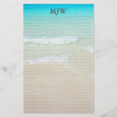 Achtergrond van oceaan gestreept blanco schrijfpap briefpapier (Voorkant)