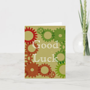 Achtergrond van Oranje en rood vistuig, GoodLuck Kaart