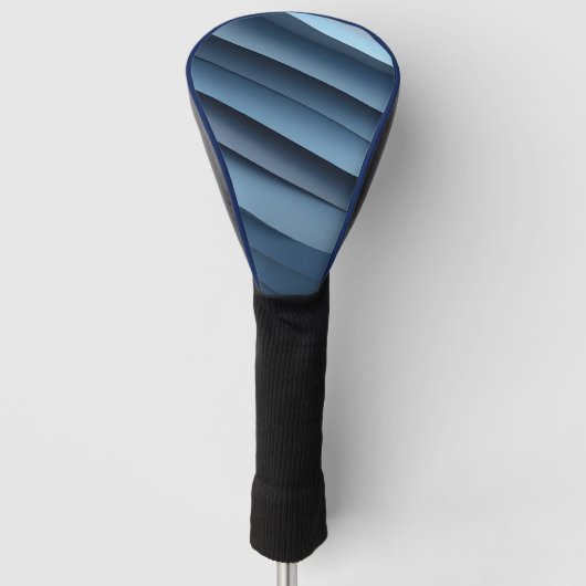 Achtergrond van overlappende vormen in blauw golfheadcover (Voorkant)