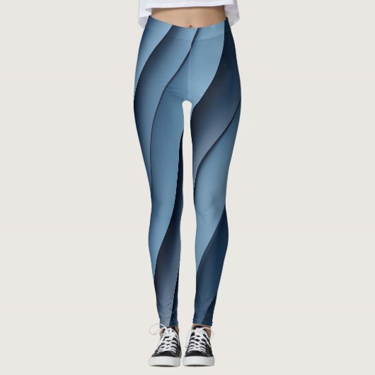 Achtergrond van overlappende vormen in blauw leggings (Voorkant)