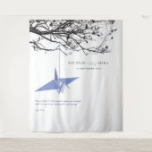 Achtergrond van Paarse papieren kraan-bruiloft Wandkleed (Voorkant)