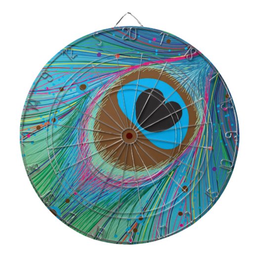 Achtergrond van pacockveren dartbord (Voorkant)