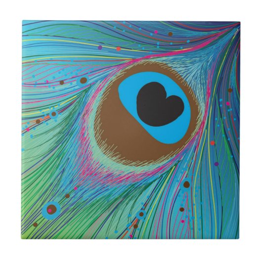 Achtergrond van pacockveren tegeltje (Voorkant)