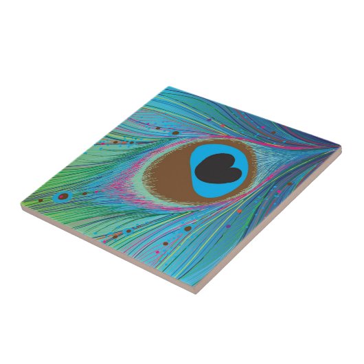 Achtergrond van pacockveren tegeltje (Zijkant)