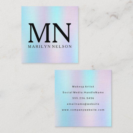 Achtergrond van pasteelgradiënt vierkante visitekaartje (Voorkant / Achterkant)