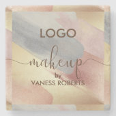 Achtergrond van penseelstreken voor goud- en koper stenen onderzetter (Voorkant)