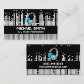 Achtergrond van pixelgeluidsbalk | Hoofdtelefoons Visitekaartje (Voorkant / Achterkant)