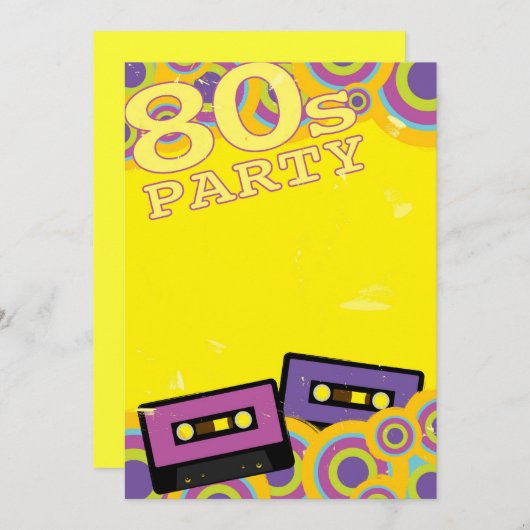 Achtergrond van Retro Party Kaart (Voorkant / Achterkant)