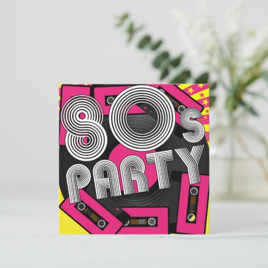 Achtergrond van Retro Party Kaart (Staand voorkant)