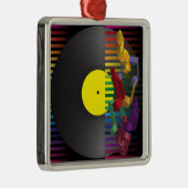 Achtergrond van Retro Party Metalen Ornament (Rechts)