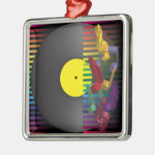 Achtergrond van Retro Party Metalen Ornament (Links)