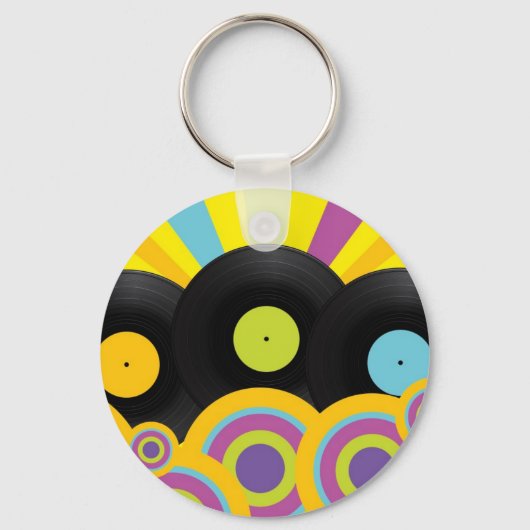 Achtergrond van Retro Party Sleutelhanger (Voorkant)