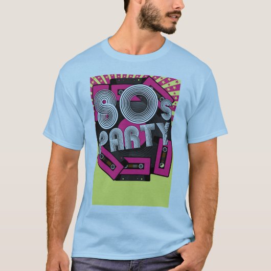 Achtergrond van Retro Party T-shirt (Voorkant)