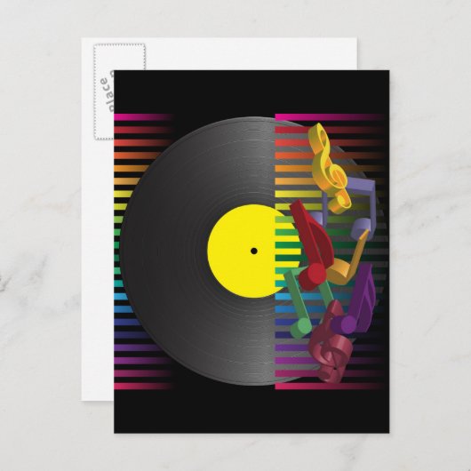 Achtergrond van Retro Party Uitnodiging Briefkaart (Voorkant / Achterkant)