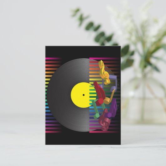 Achtergrond van Retro Party Uitnodiging Briefkaart (Staand voorkant)