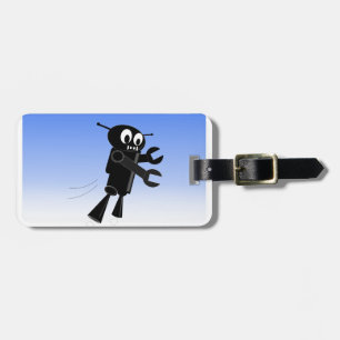 Achtergrond van robot Blue Sky Bagagelabel