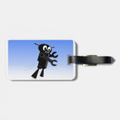 Achtergrond van robot Blue Sky Bagagelabel (Achterkant horizontaal)