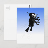 Achtergrond van robot Blue Sky Briefkaart (Voorkant / Achterkant)