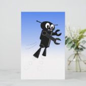 Achtergrond van robot Blue Sky Briefpapier (Staand voorkant)