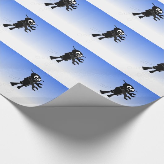 Achtergrond van robot Blue Sky Cadeaupapier (Hoek)