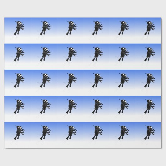 Achtergrond van robot Blue Sky Cadeaupapier (Vlak)