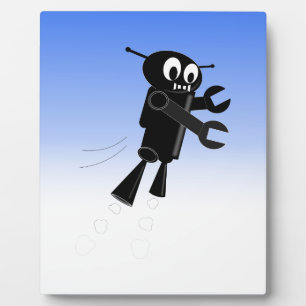 Achtergrond van robot Blue Sky Fotoplaat