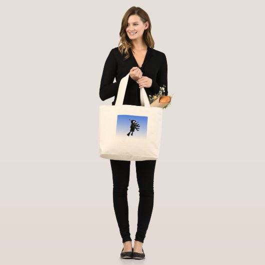 Achtergrond van robot Blue Sky Grote Tote Bag (Voorkant (model))