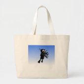 Achtergrond van robot Blue Sky Grote Tote Bag (Voorkant)