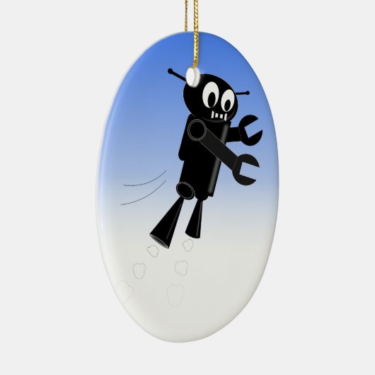 Achtergrond van robot Blue Sky Keramisch Ornament (Rechts)