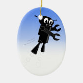 Achtergrond van robot Blue Sky Keramisch Ornament (Voorkant)