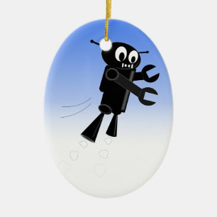 Achtergrond van robot Blue Sky Keramisch Ornament