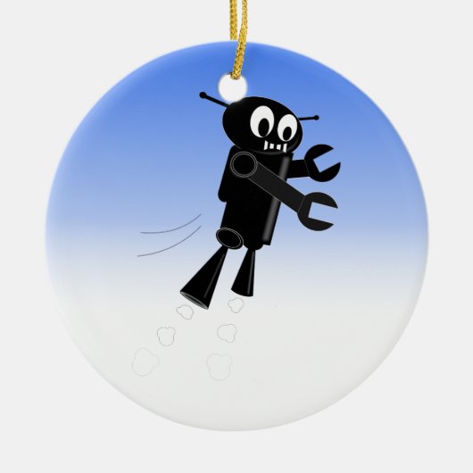 Achtergrond van robot Blue Sky Keramisch Ornament (Voorkant)