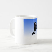 Achtergrond van robot Blue Sky Koffiemok (Voorkant links)