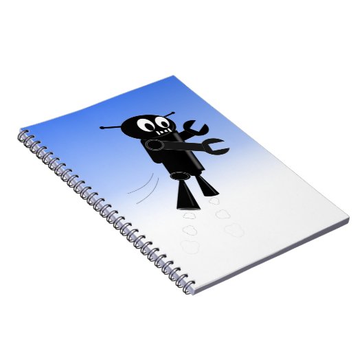 Achtergrond van robot Blue Sky Notitieboek (Rechterzijde)