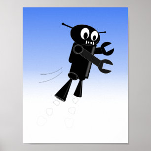 Achtergrond van robot Blue Sky Poster