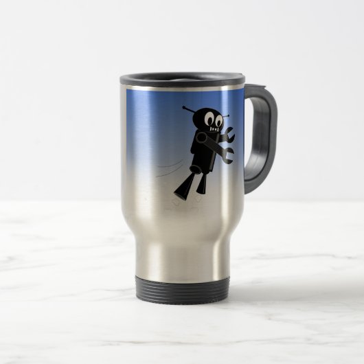 Achtergrond van robot Blue Sky Reisbeker (Voorkant rechts)