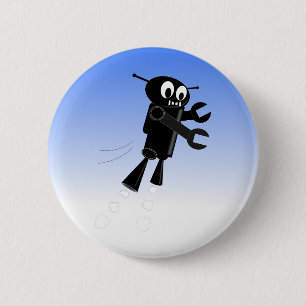 Achtergrond van robot Blue Sky Ronde Button 5,7 Cm