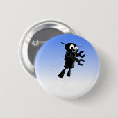 Achtergrond van robot Blue Sky Ronde Button 5,7 Cm (Voorkant /achterkant)