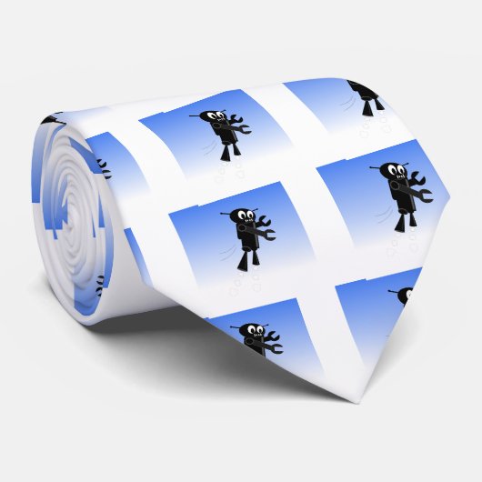 Achtergrond van robot Blue Sky Stropdas (Opgerold)