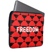 Achtergrond van rode en zwarte contemporany laptop sleeve (Voorkant Rechts)