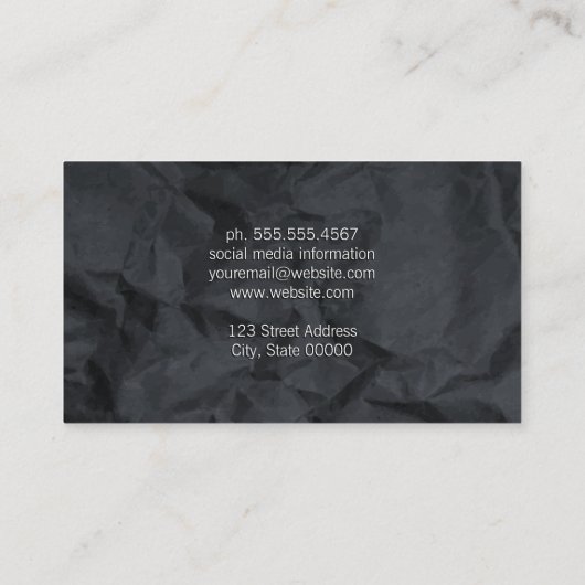 Achtergrond van ruw papier visitekaartje (Achterkant)