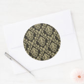 Achtergrond van schadevraag ronde sticker (Envelop)
