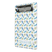 Achtergrond van speciale naam Blue Peacock Feather Mini Klembord (Angled2)